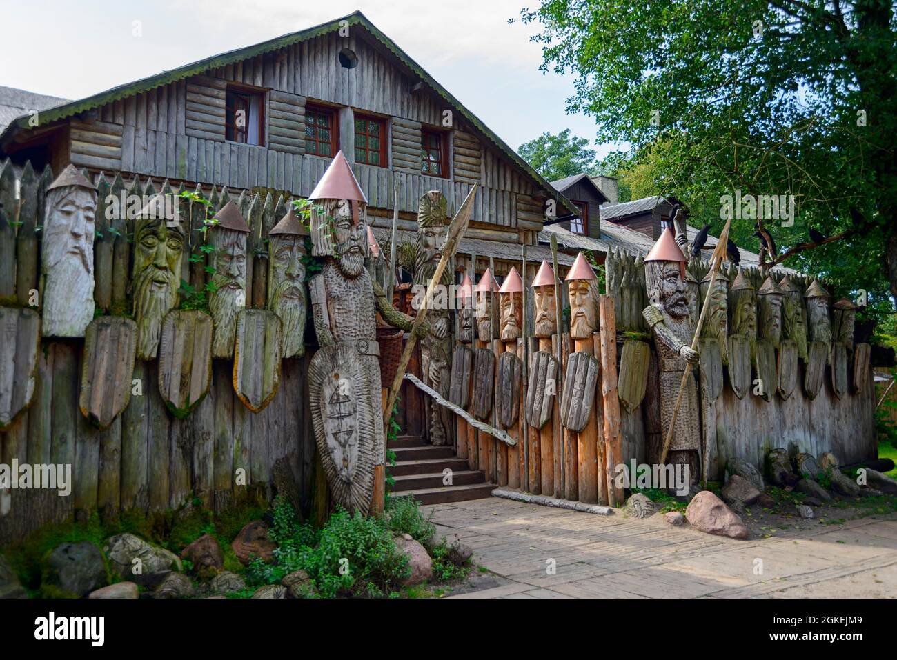 Main house, Galindia, Lake Beldany, Iznota, Ruciane-Nida, Warmia-Masuria, Gallic village, Warminsko-Mazurskie, Poland Stock Photo