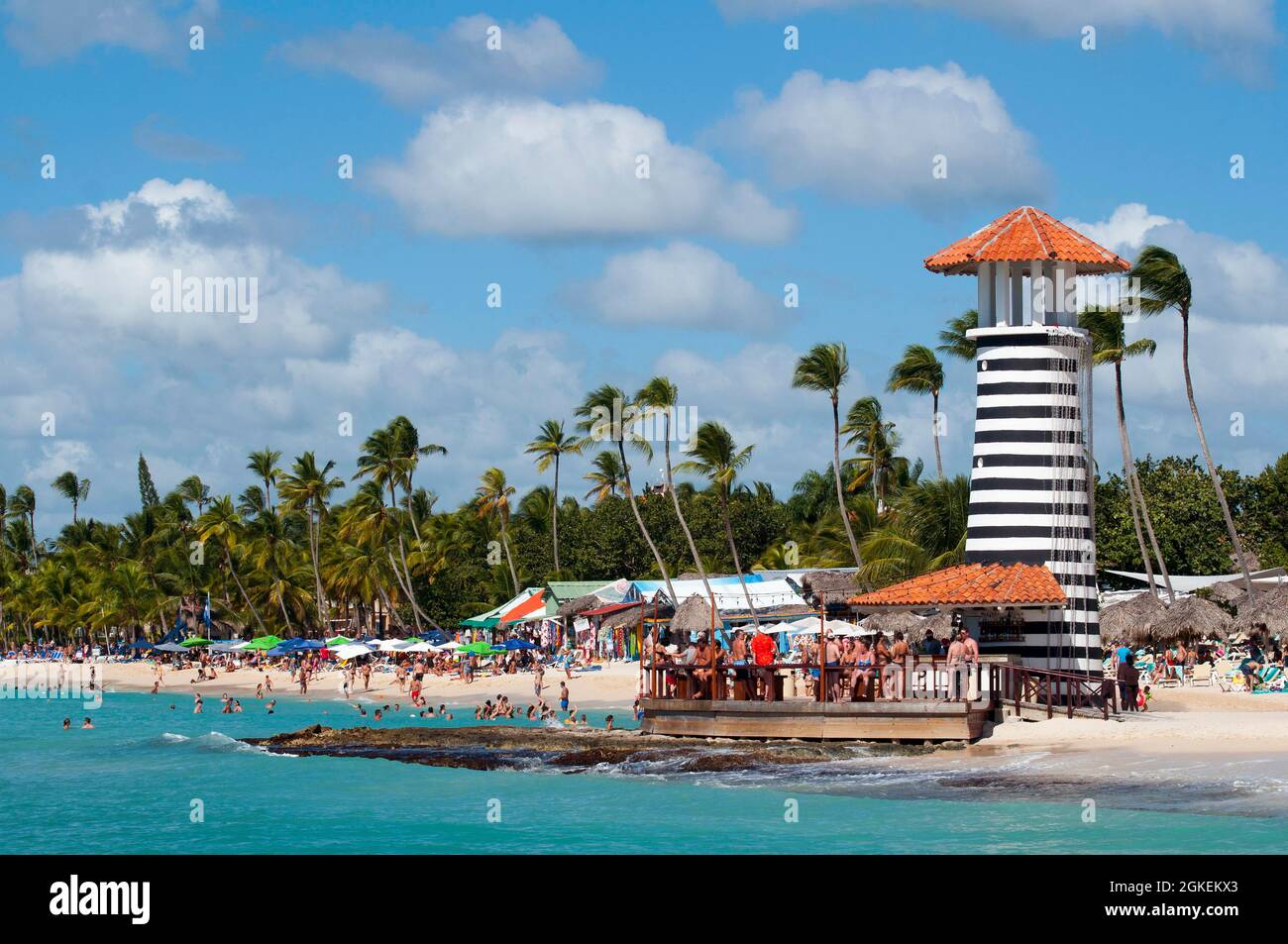Lighthouse, Bar of the Hotel Iberostar Hacienda Dominicus, Dominicus Beach, Bayahibe, Dominican Republic Stock Photo