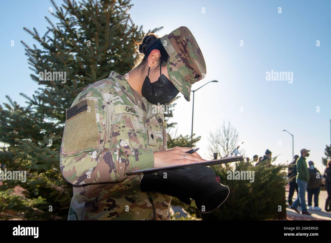 Spc. Fatima Chan, a human resources clerk assigned to Headquarters and