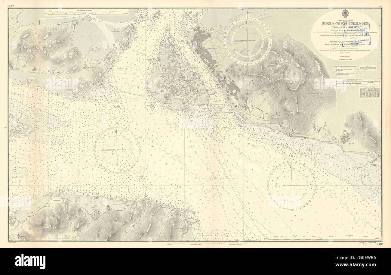 Xiamen West Port Hsia-Men Chiang Amoy Harbour ADMIRALTY chart 1904 (1953) map Stock Photo