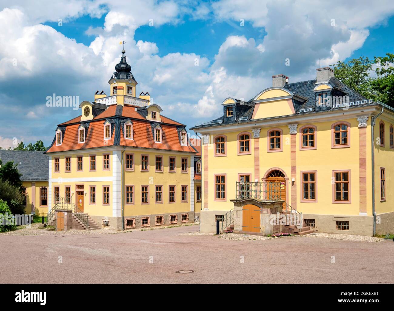 Cavalier houses, Belvedere Palace, Weimar, Thuringia, Germany Stock Photo