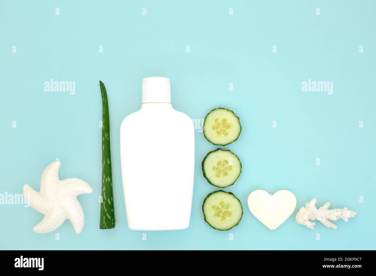 Aloe vera and cucumber herbal skincare moisturising treatment for