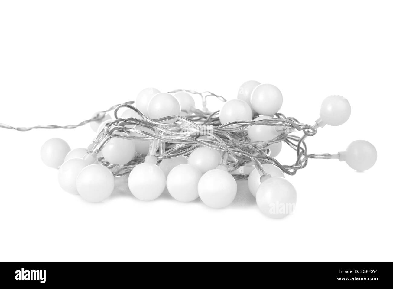 Christmas garland on white background Stock Photo - Alamy