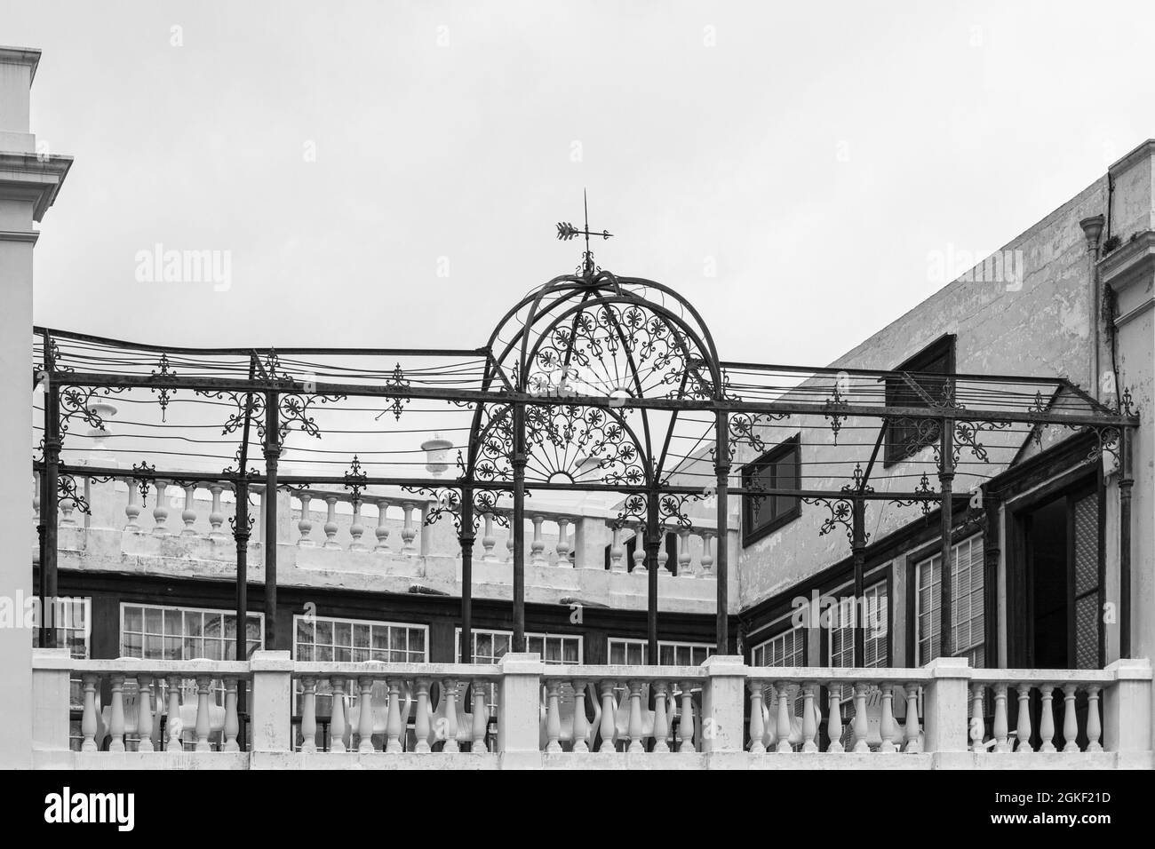 La Orotava, Spain; August 1st 2015: Colonial architecture on a roof top of Orotava village. Stock Photo