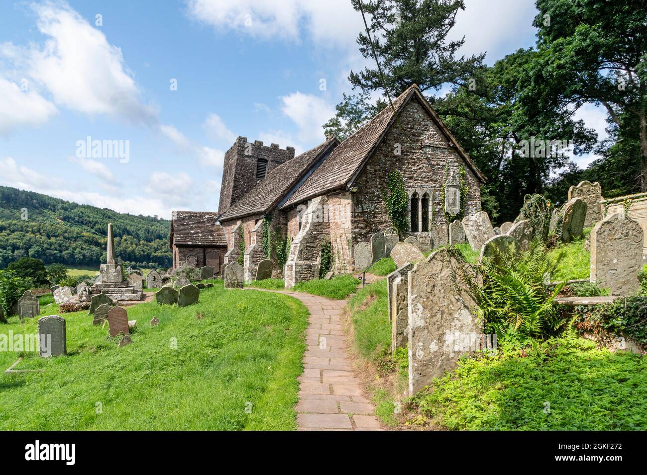 The Church of St Martin, Cwmyoy, Monmouthshire, Stock Photo