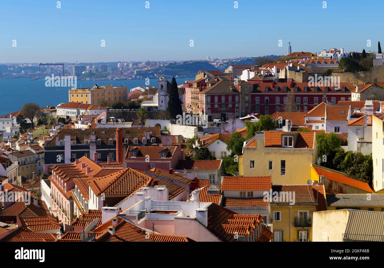 Aerial view of Lisbon Stock Photo