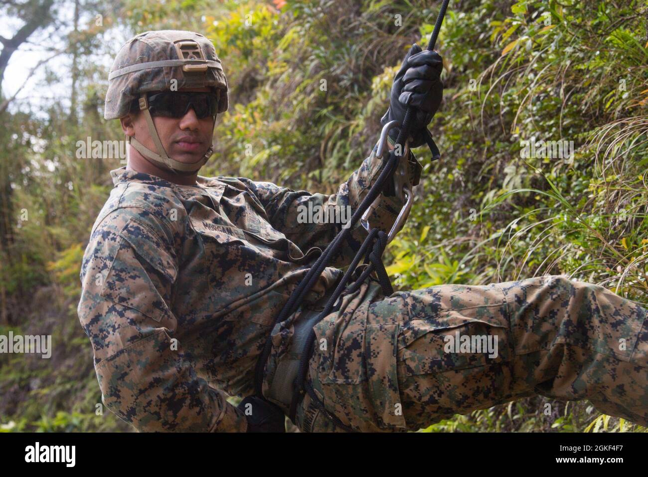 U.S. Marine Corps Lance Cpl. Cameron a field artillery fire