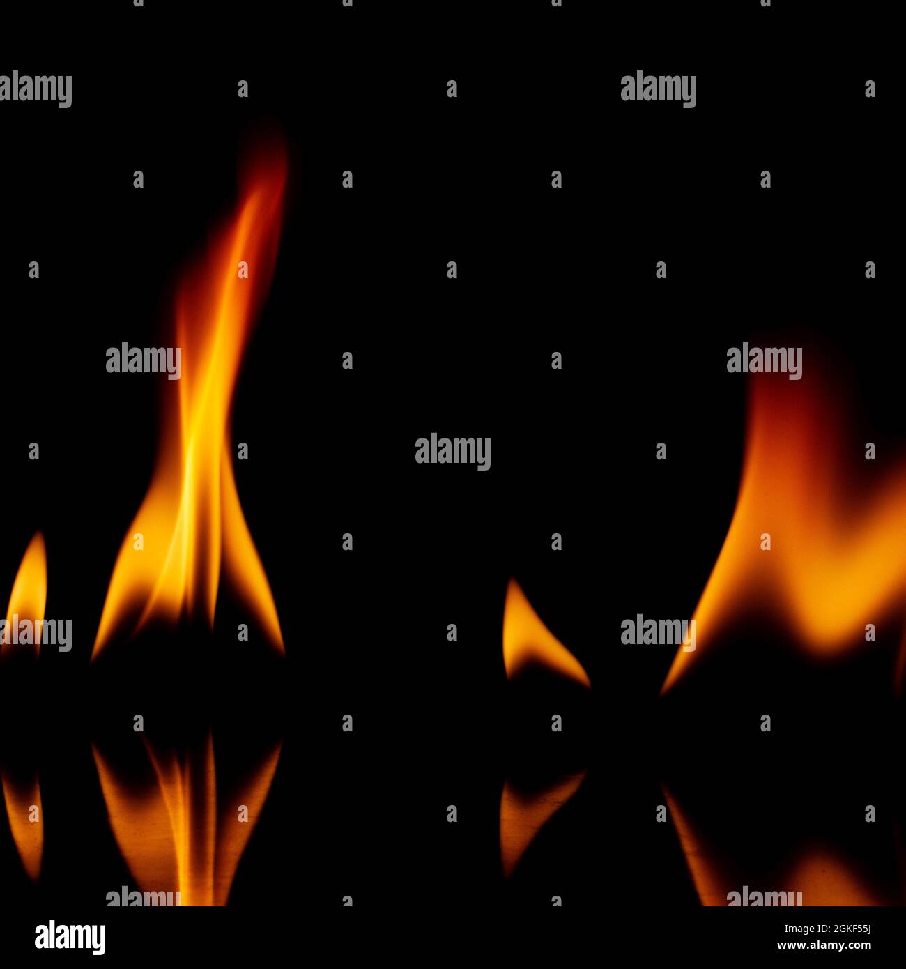 Fire flames isolated on a black background Stock Photo - Alamy