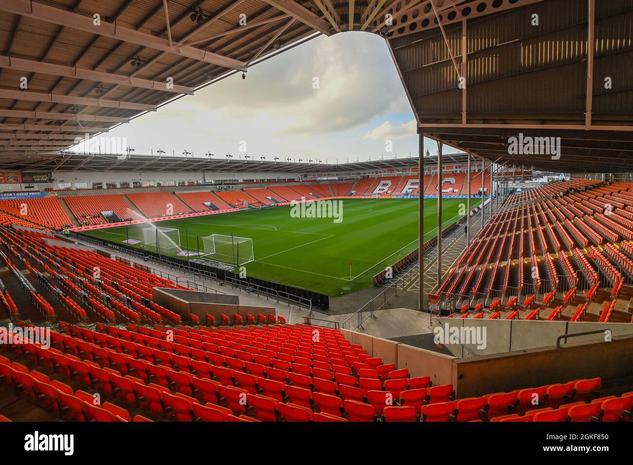 general view of Bloomfield Road, Home of Blackpool Stock Photo