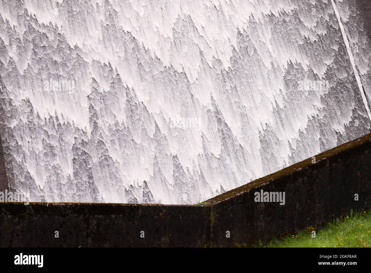 Altarichard Dam on the River Bush in County Antrim, Northern Ireland.  The dam is part of the Northern Ireland Water infrastructure. Stock Photo