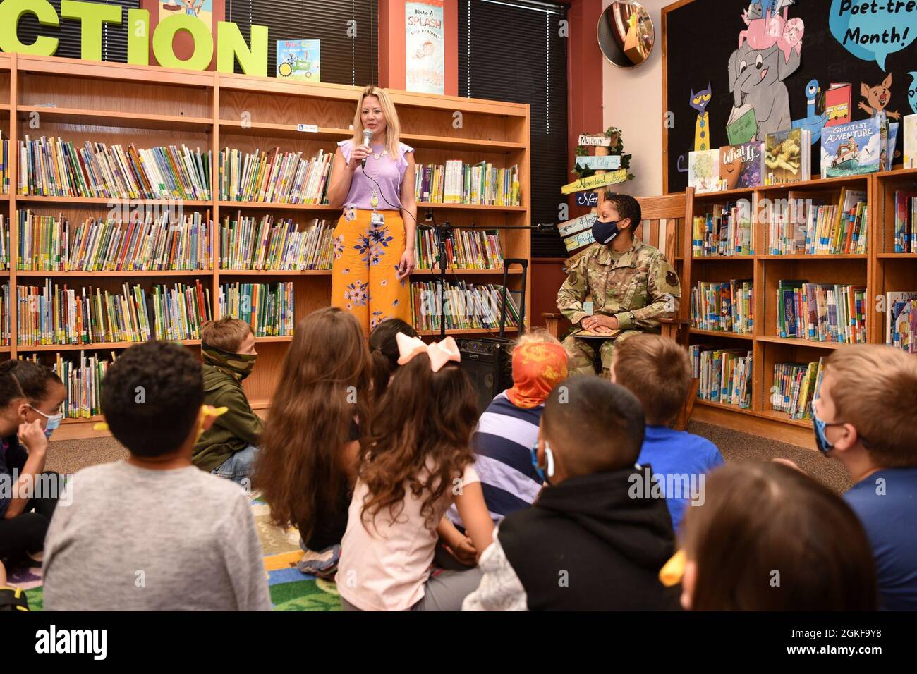 Glenmore Elementary Principal, Teri Gould, introduces U.S. Air Force