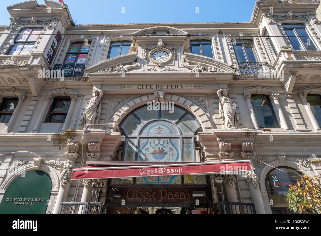 Taksim, Istanbul, Turkey - 03.29.2021: famous flower passage (cicek ...