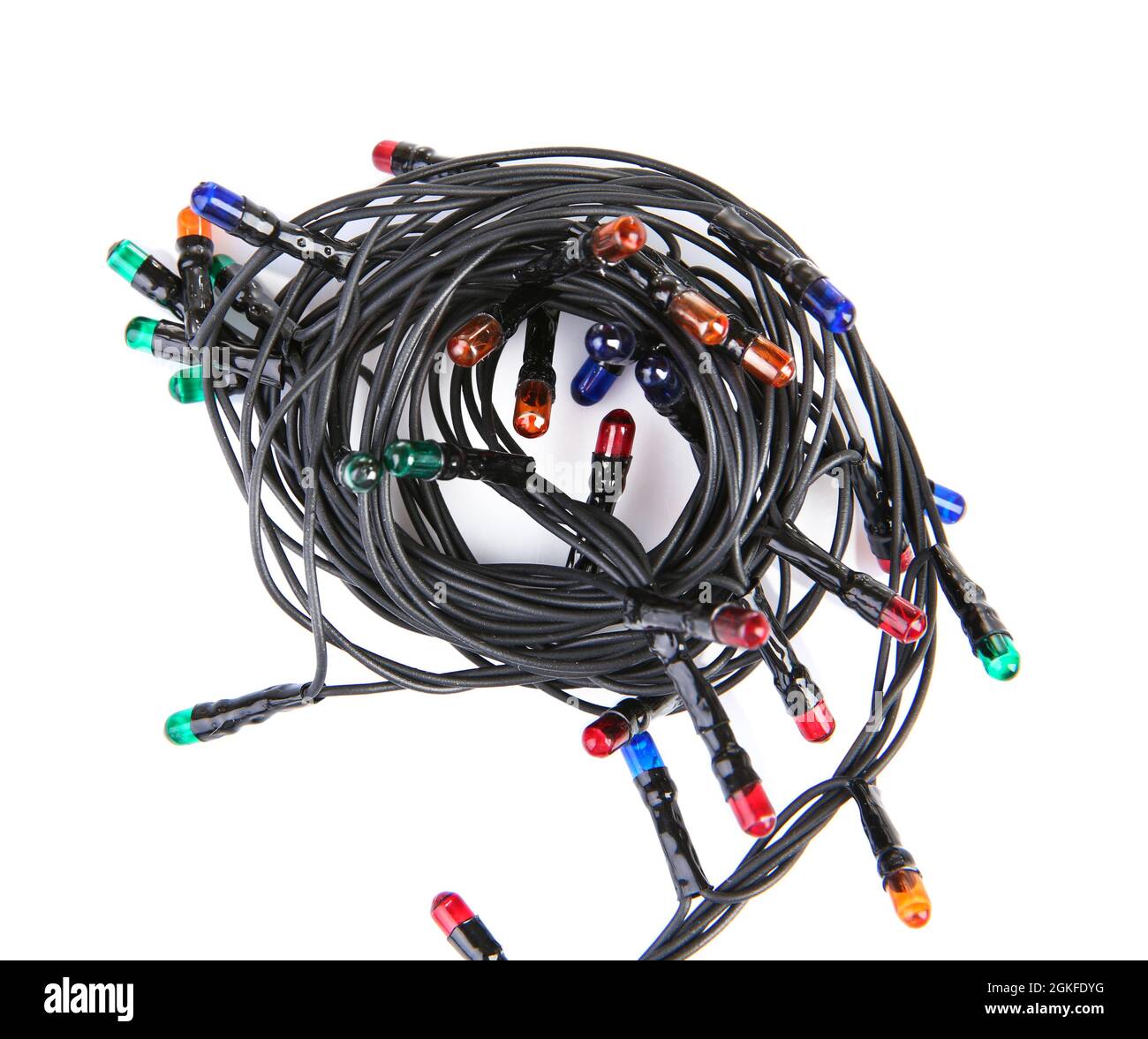 Christmas garland on white background Stock Photo - Alamy