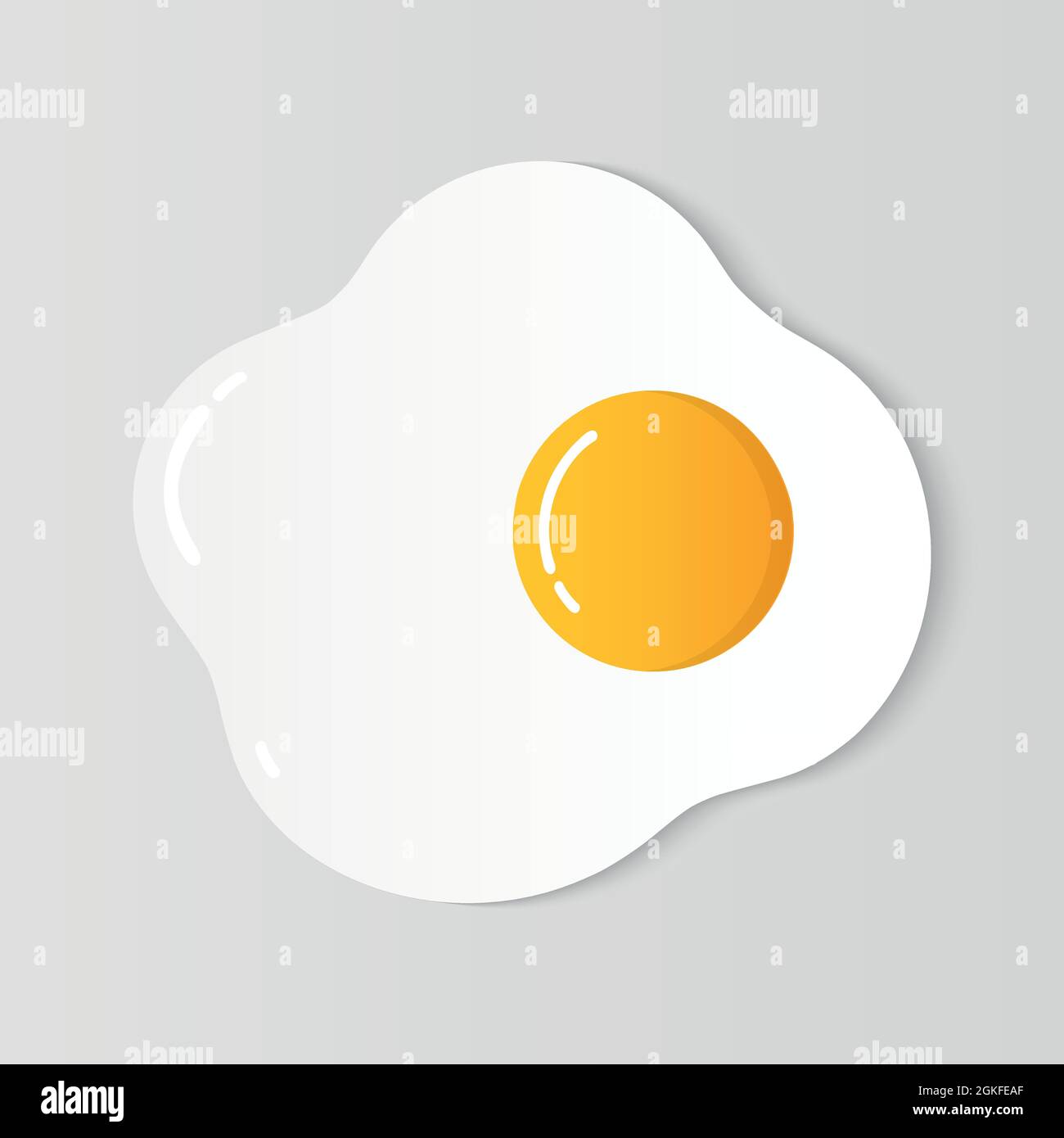 fried egg and yolk isolated on transparent layer background, top