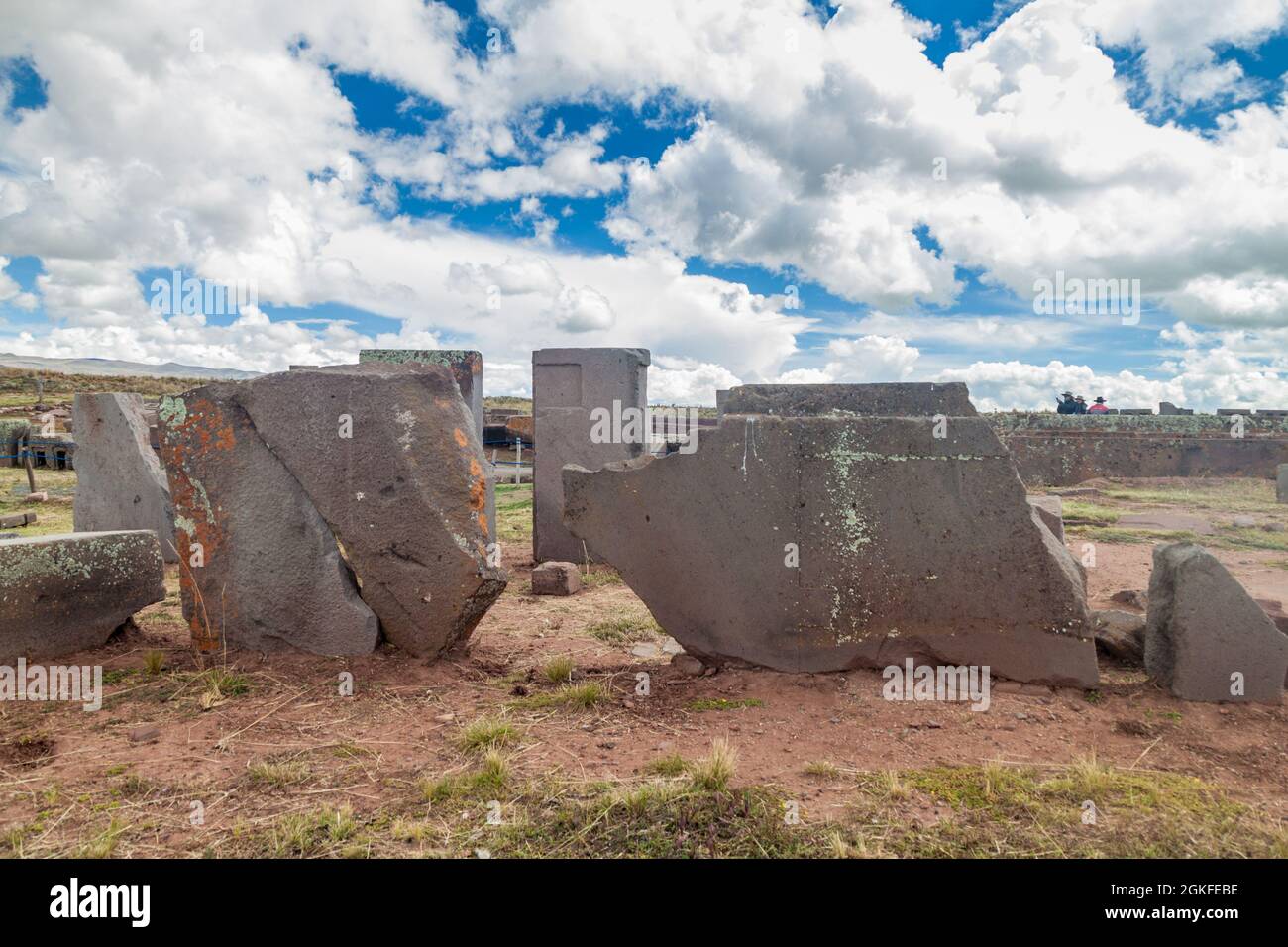 Pumapunku, Pre-Columbian archaeological site, Bolivia Stock Photo