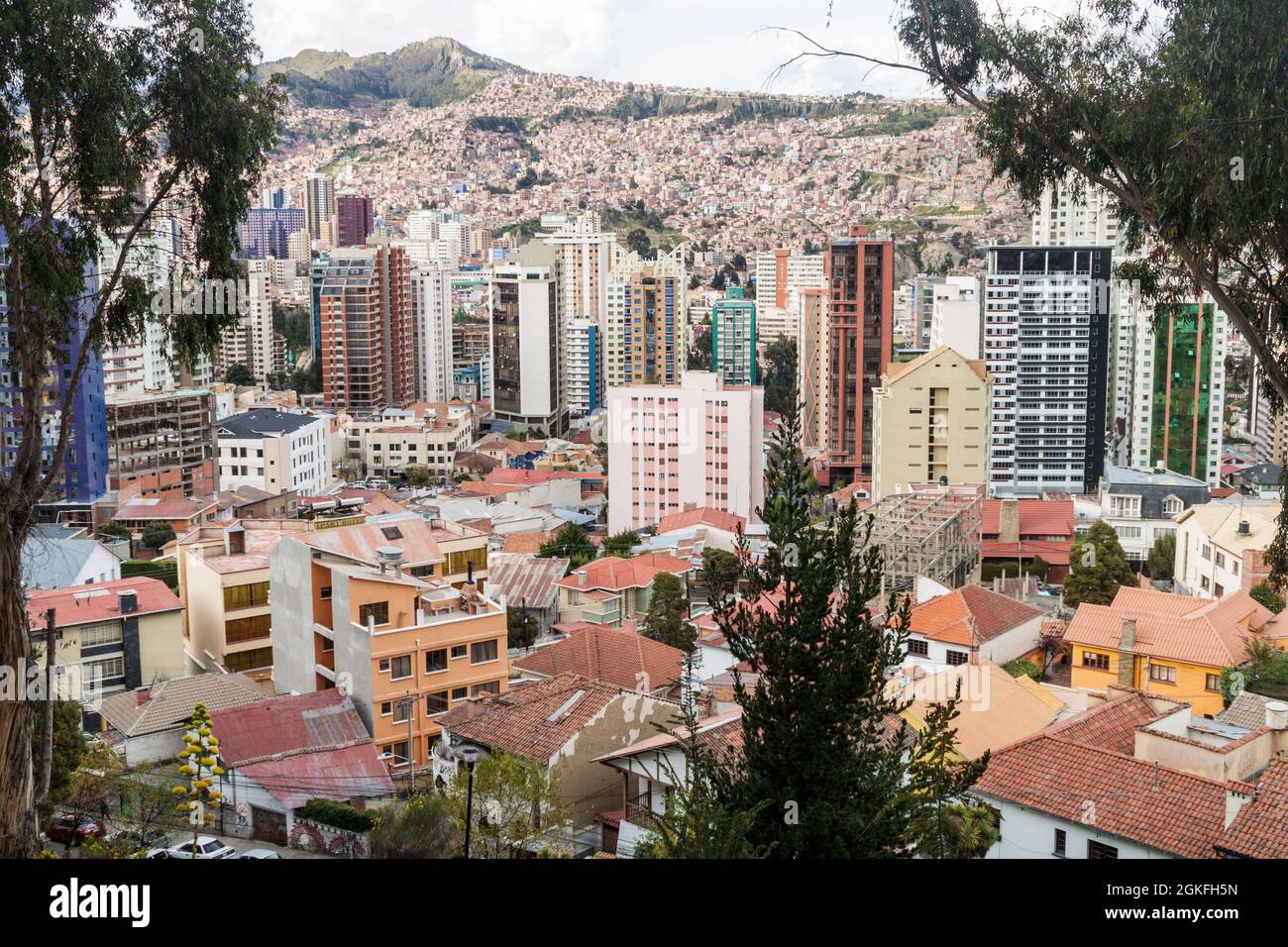 Skyscrapers in the center of La Paz, Bolivia Stock Photo - Alamy