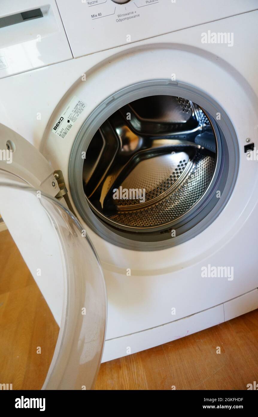POZNAN, POLAND Dec 26, 2014 A closeup of a Beko brand laundry