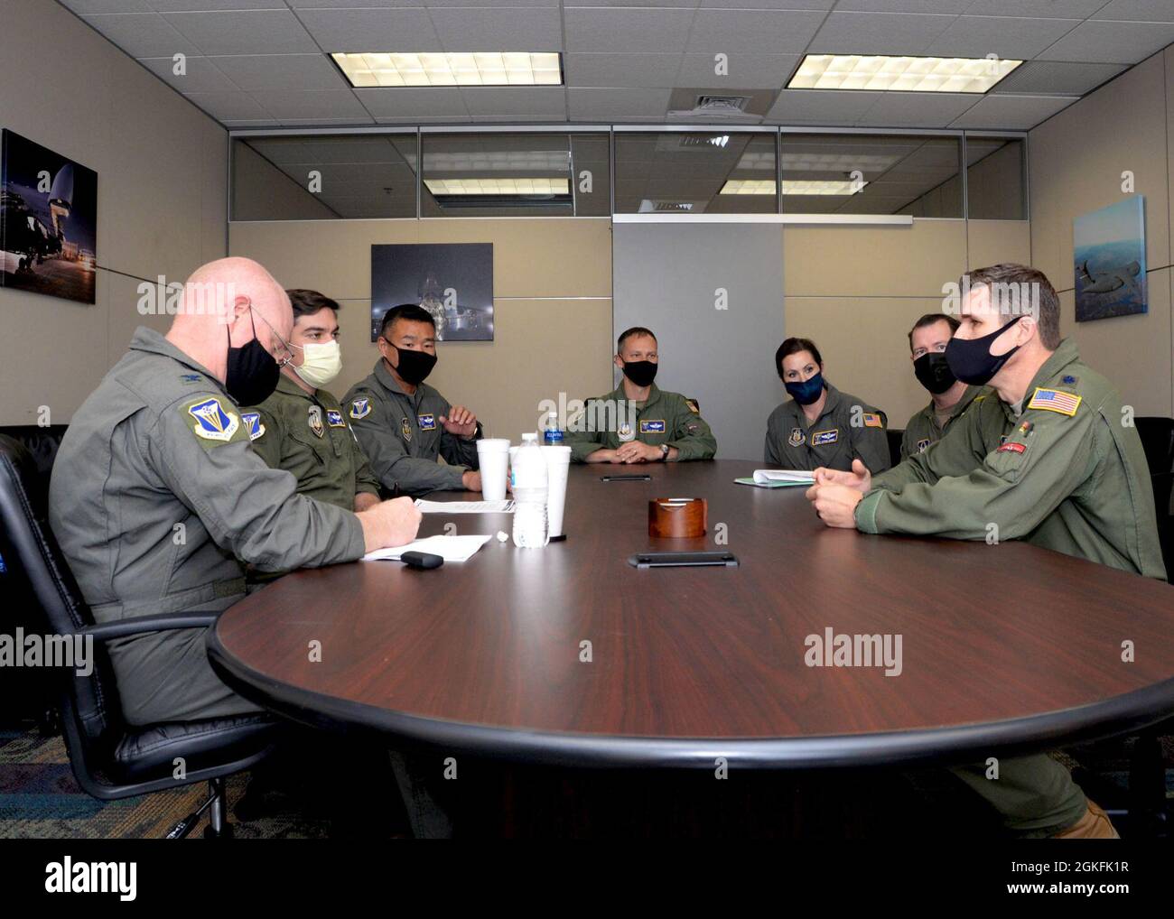 Sitting far right, Lt. Col. Seth Asay, 733rd Training Squadron ...