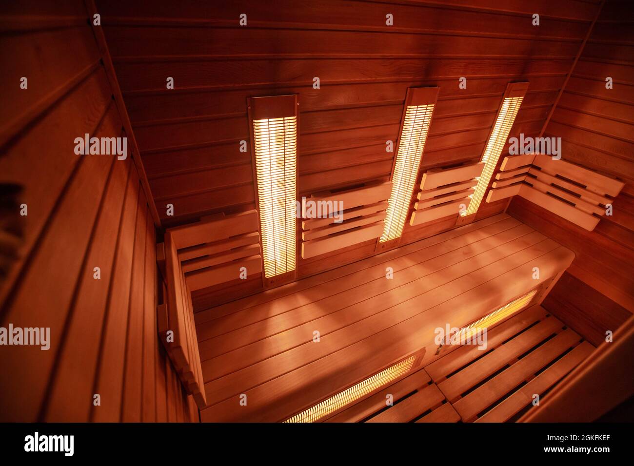 Modern infrared sauna in a wellness studio Stock Photo