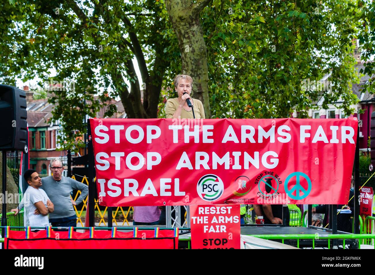 Stop arming Israel demonstration. The world’s largest arms fair