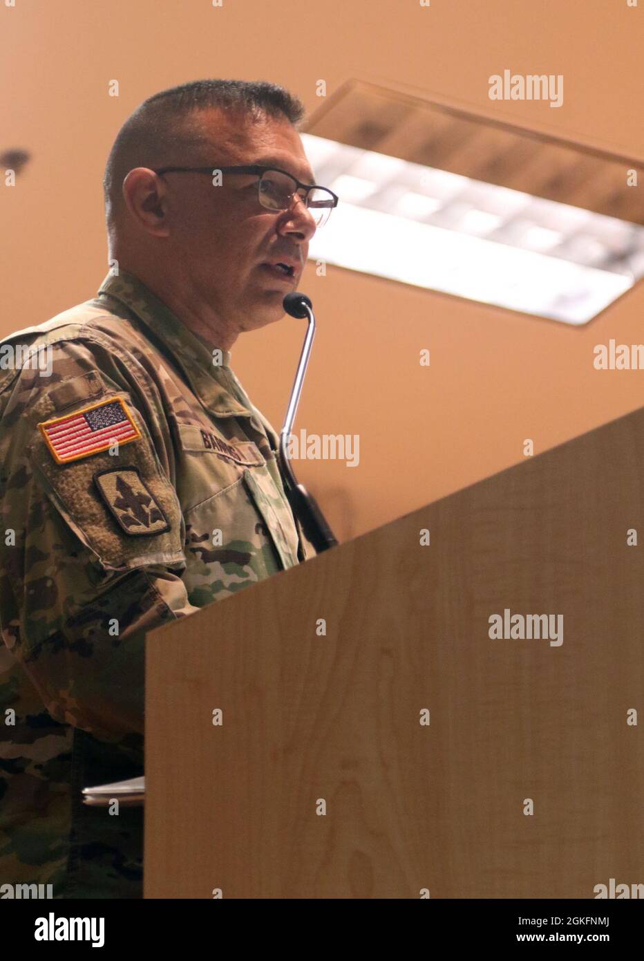 Hawaii Army National Guard Col. James D. Barros delivers remarks during