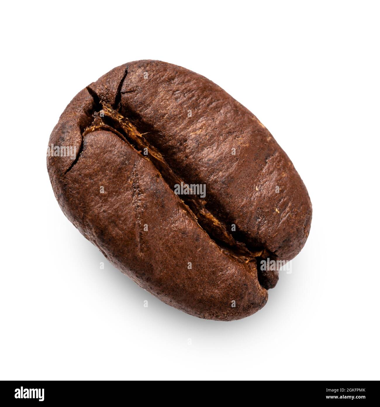 Coffee bean detail isolated on white background Stock Photo