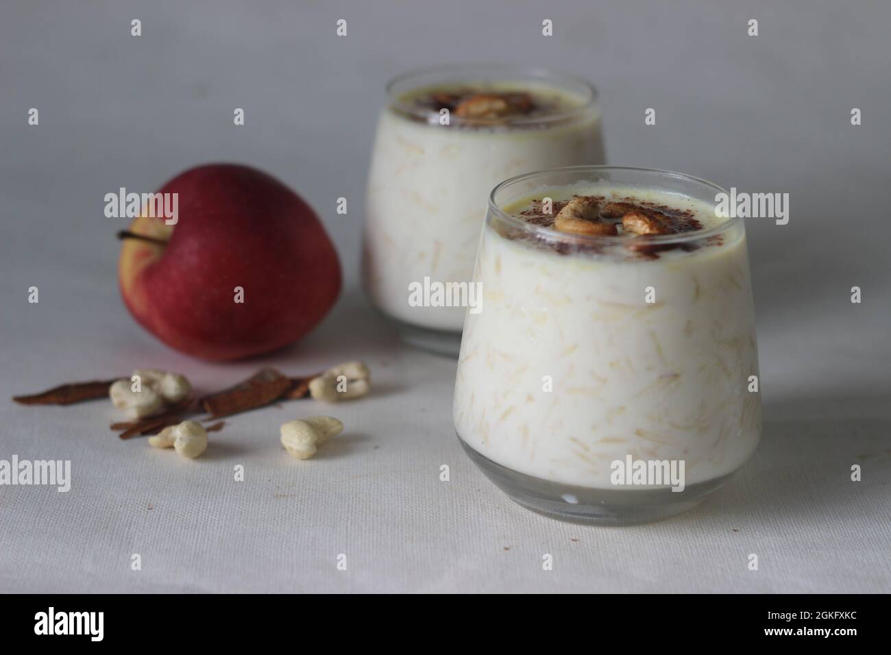 Apple pudding. Made with grated apple, milk. Sweetened with sugar and