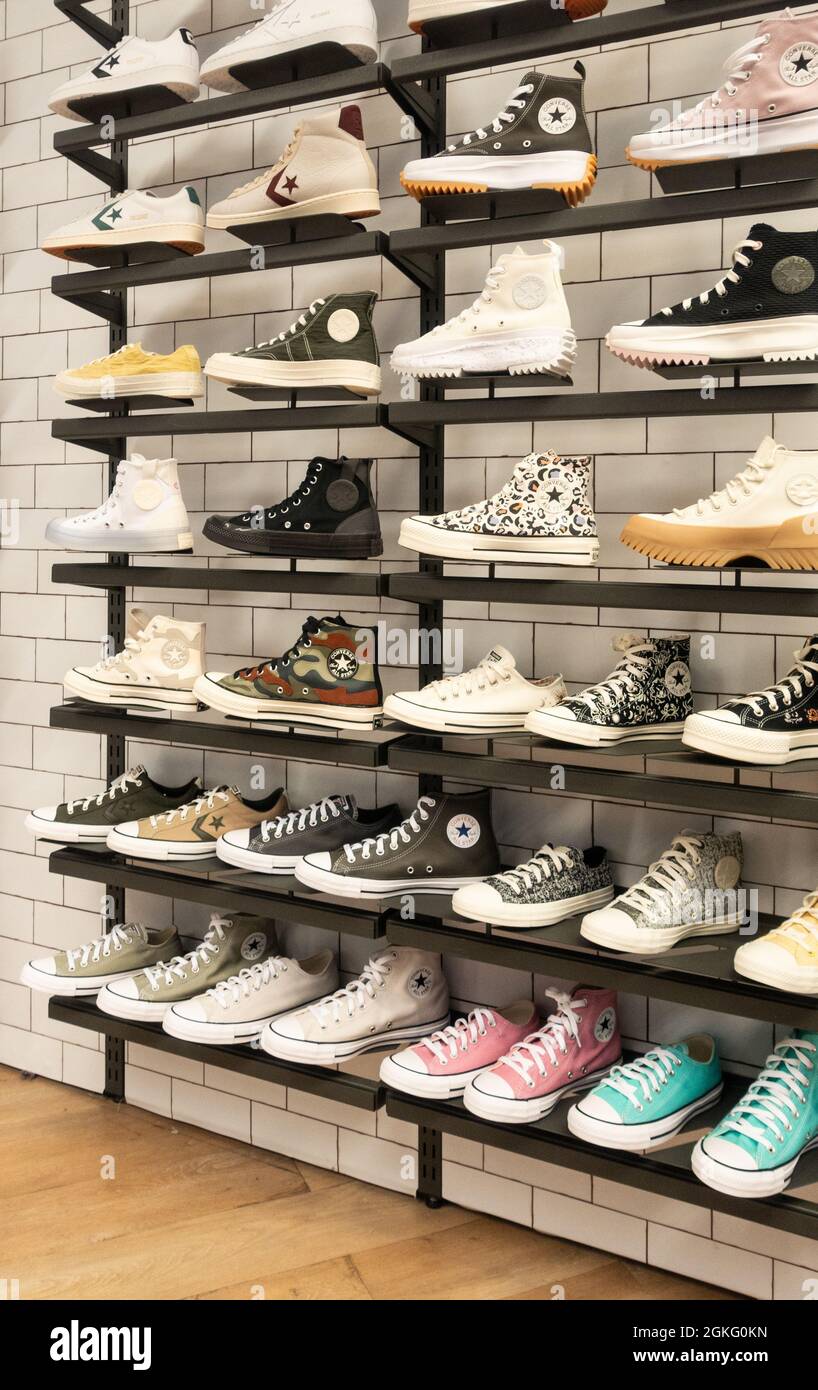 Converse footwear store display Stock Photo - Alamy