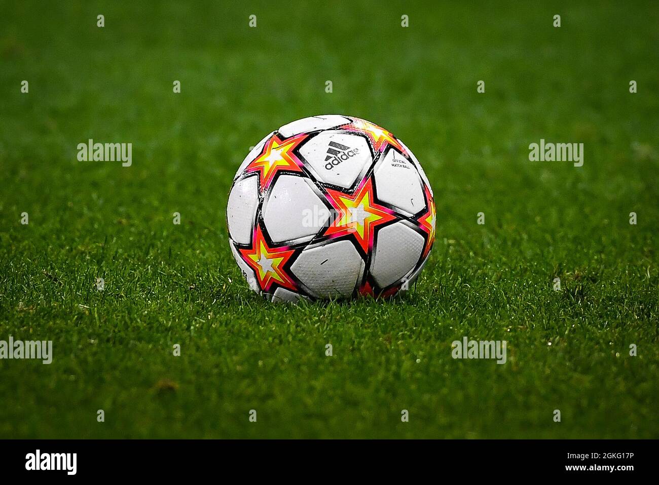 Lille, France, September 14, 2021, Illustration of the adidas match ball  during the UEFA Champions League, Group Stage, Group G football match  between Lille OSC (LOSC) and Verein fur Leibesubungen Wolfsburg on