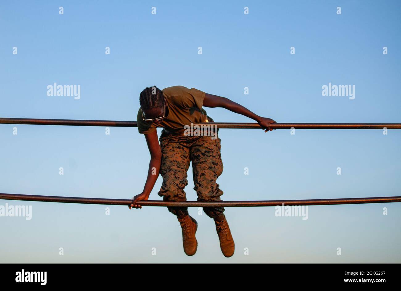 A recruit with Echo Company, 2nd Recruit Training Battalion, completes ...