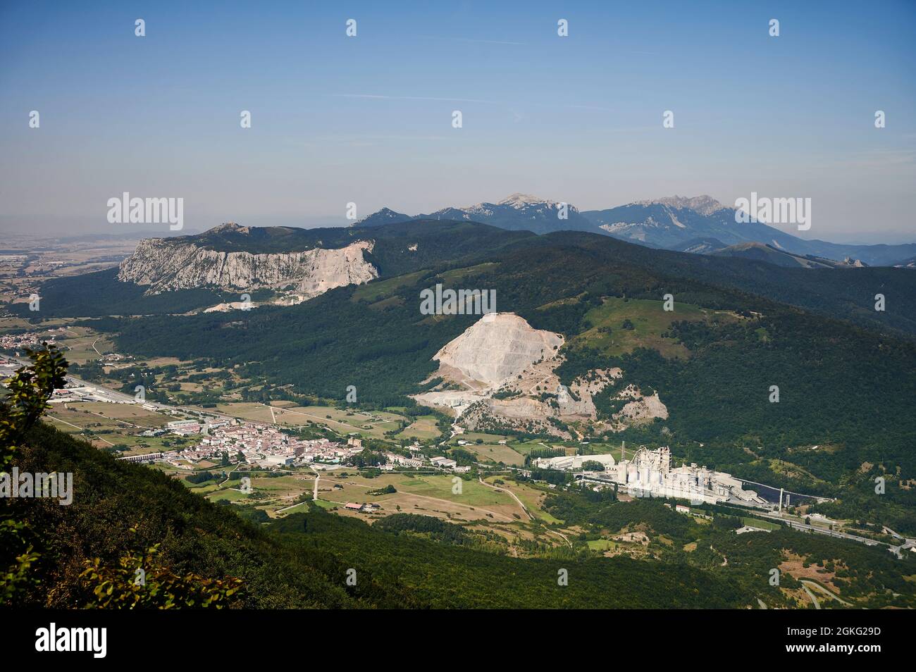Aerial view of the quarry in Olazagutia, Navarra, Spain, Europe Stock ...
