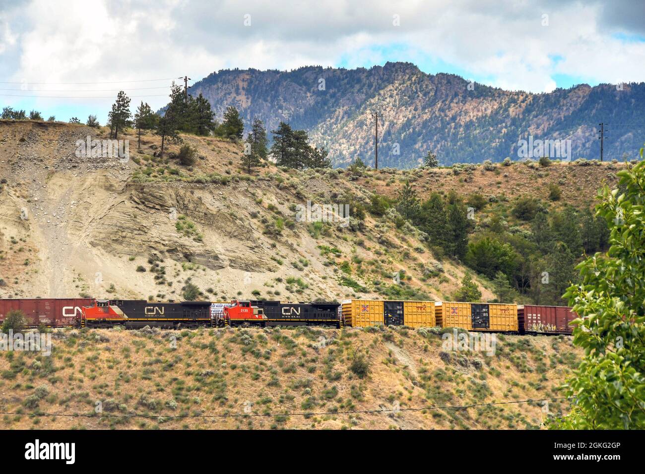 En Route Banff to Kamloops, Canda June 2018 Shipping containers on a