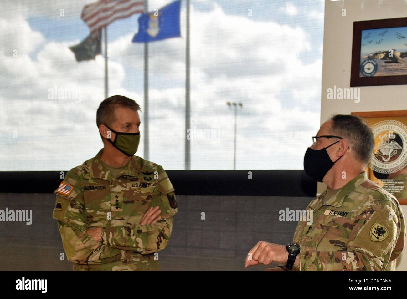 U.S. Army Maj. Gen. Paul D. Rogers (right), Michigan National Guard adjutant general and