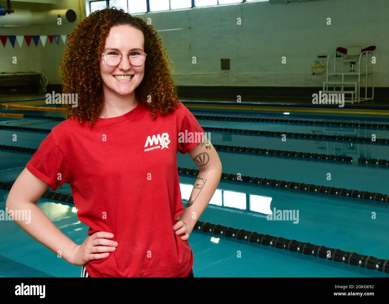 GREAT LAKES, Il. (Apr. 14, 2021) Sophia Antrim, a lifeguard with Morale
