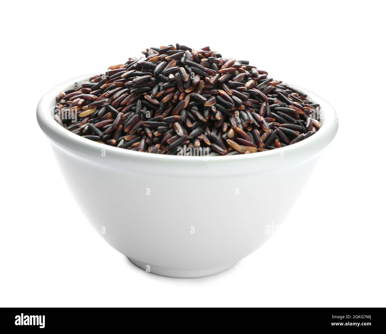 Bowl with wild rice on white background Stock Photo Alamy
