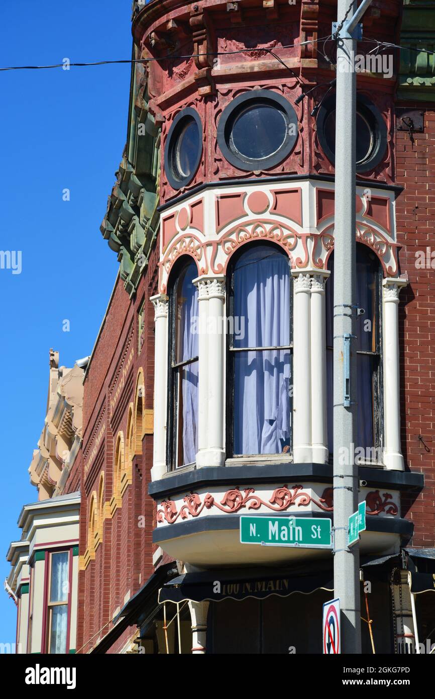 Downtown business district of the Village of Stockton, Illinois Stock