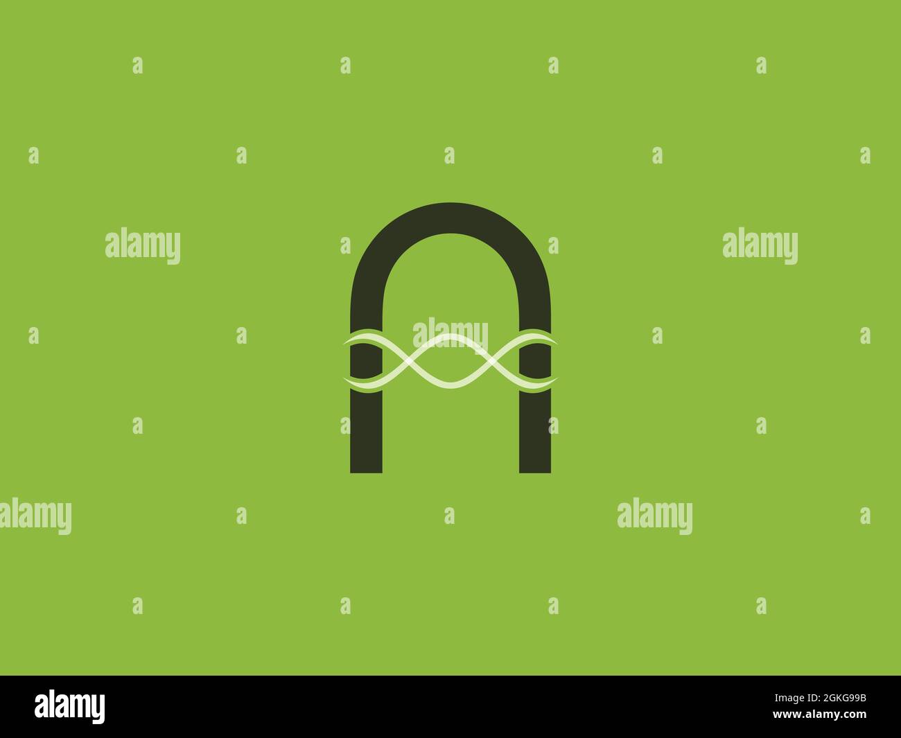 LETTER A LOGO DESIGN WITH RIBBON INSIDE Stock Vector