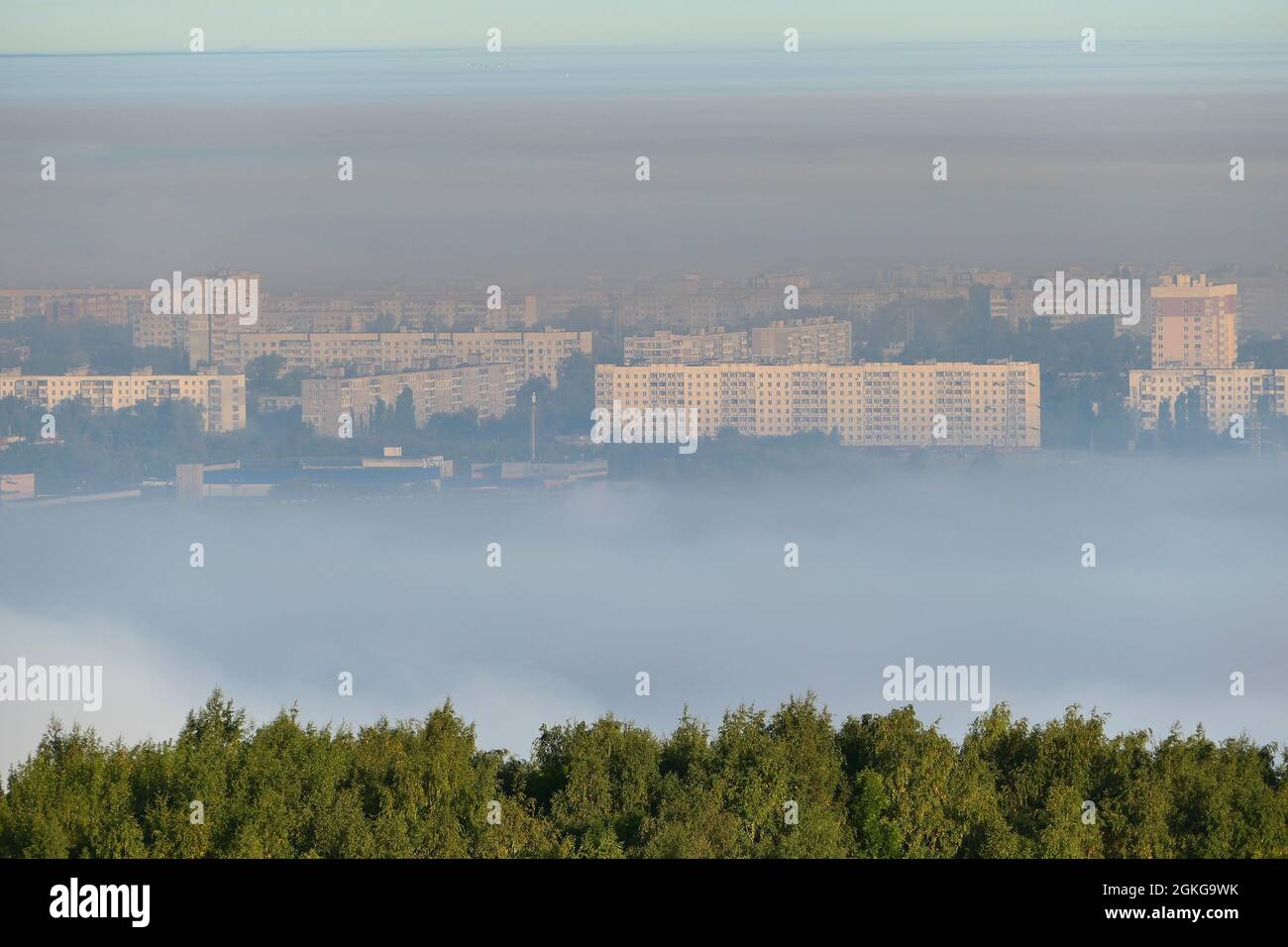 Morning fog over autumn hi res stock photography and images Alamy