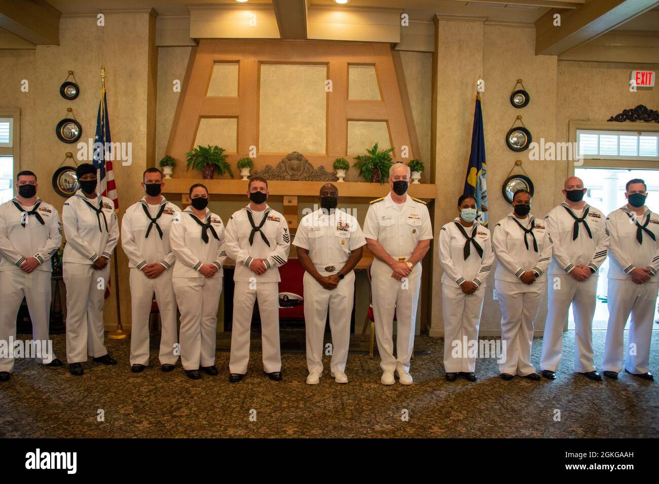 NORFOLK, Va. pril 15, 2021) Sailors pose for a group photo after the