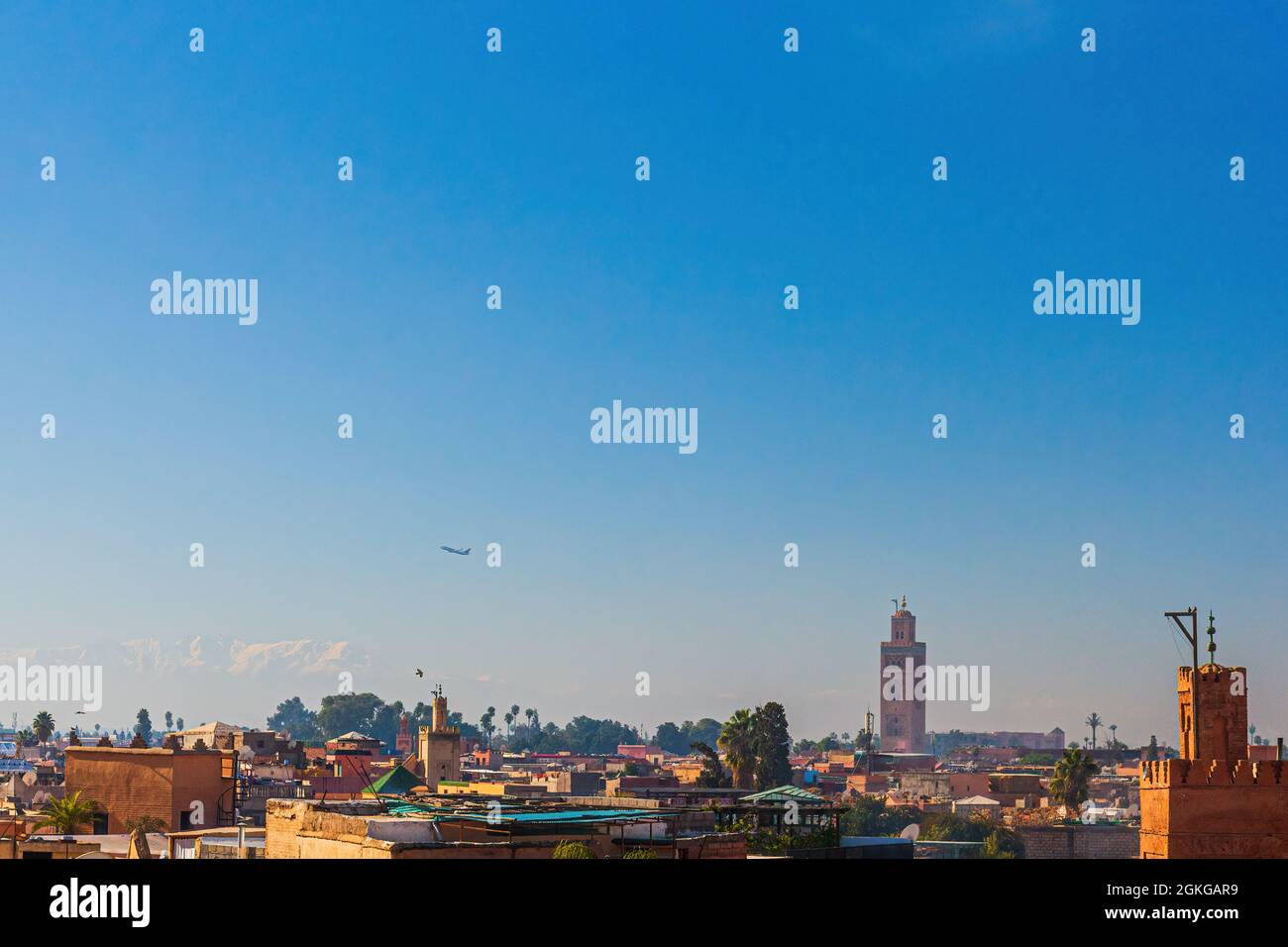 Panoramical view on the old Medina of Marrakech, Morokko Stock Photo
