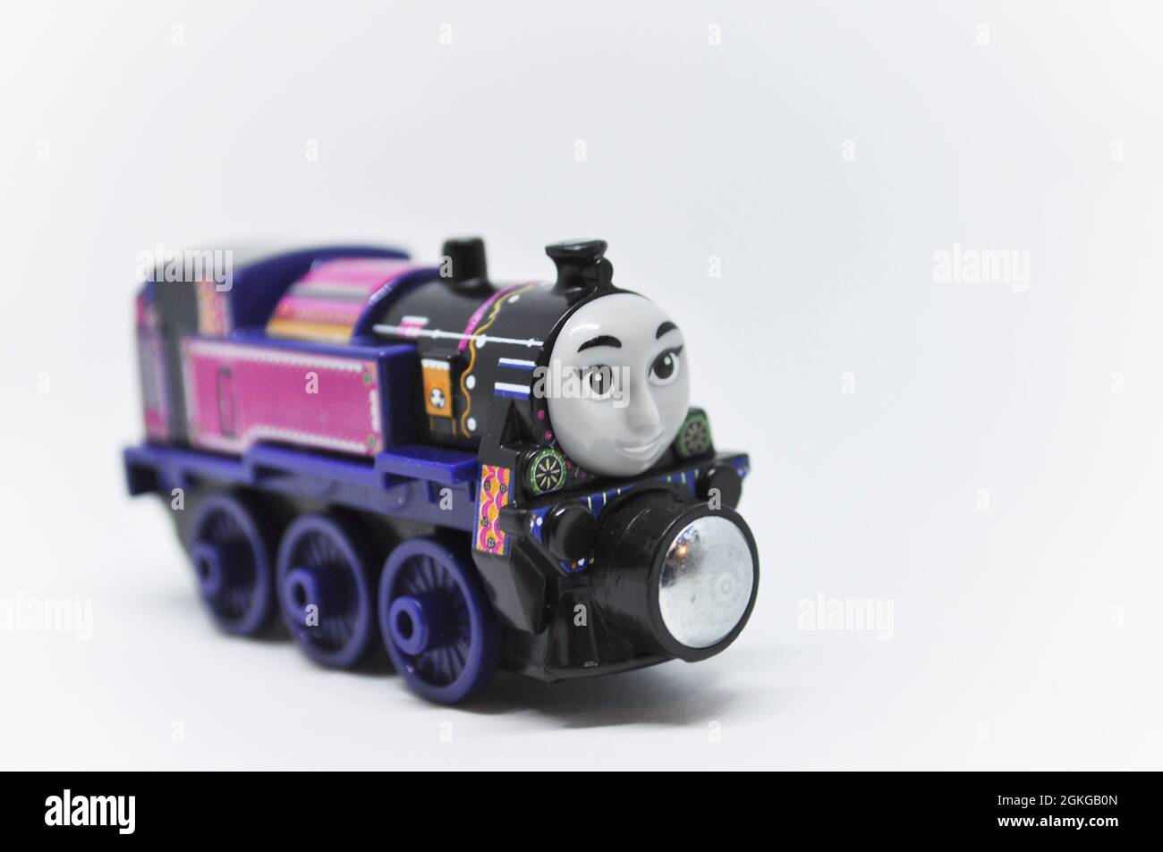 Ashima - Thomas and Friends die cast character  set against a white background. Stock Photo