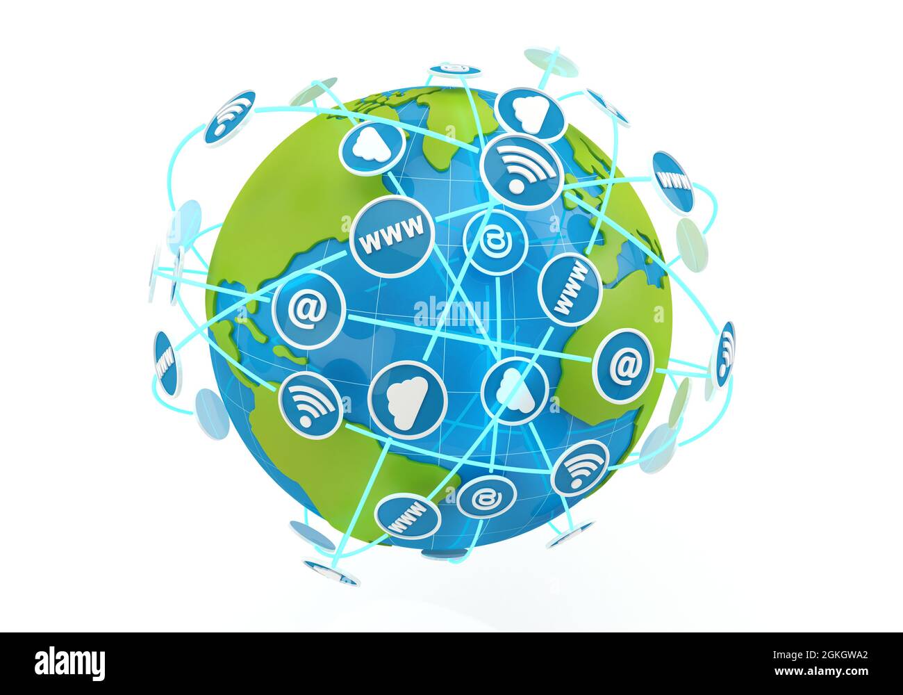 A globe is isolated on a white background, 3d image Stock Photo - Alamy