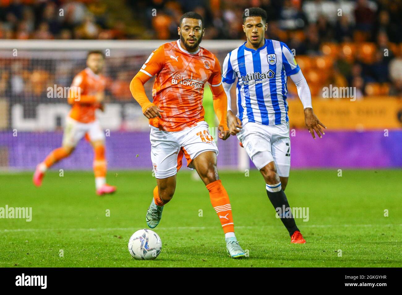 Blackpool, UK. 14th Sep, 2021. Blackpool midfielder Keshi Anderson during the Sky Bet Championship match between Blackpool and Huddersfield Town at Bloomfield Road, Blackpool, England on 14 September 2021. Photo by Sam Fielding. Credit: PRiME Media Images/Alamy Live News Stock Photo