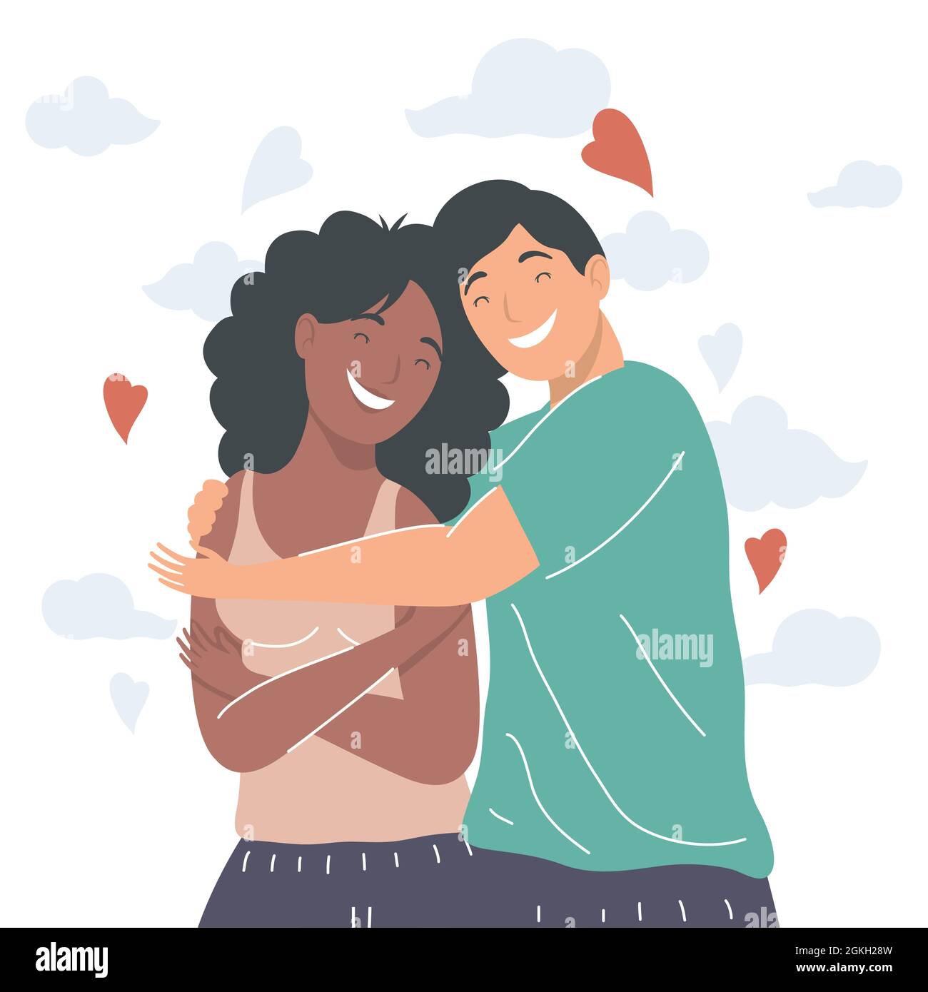 man hugging woman on white background Stock Vector Image & Art - Alamy