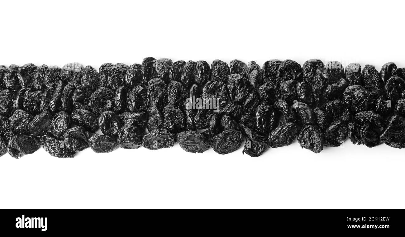 Tasty dried plums on white background Stock Photo Alamy