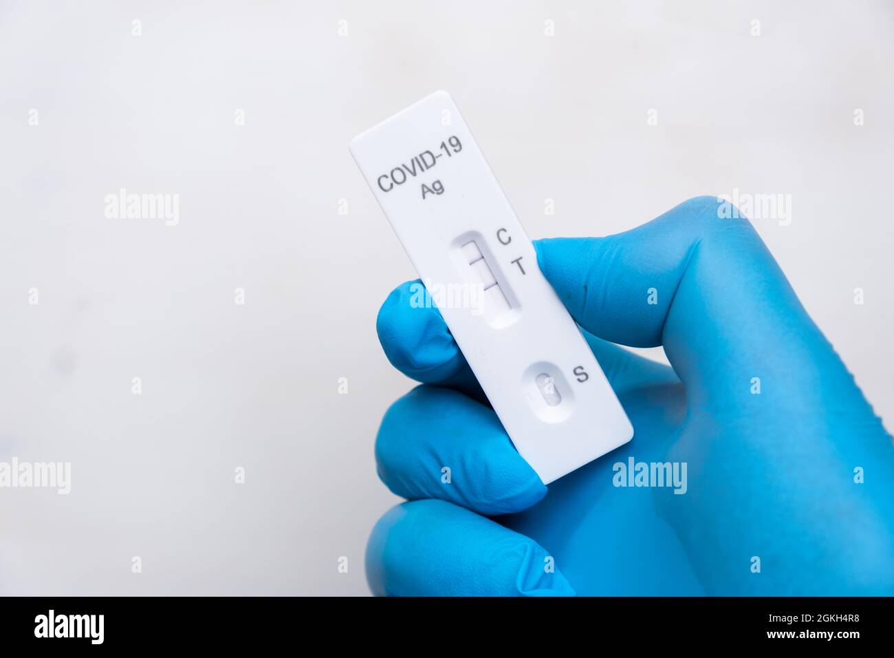Positive Covid19 antigenic test for quick detection of disease in