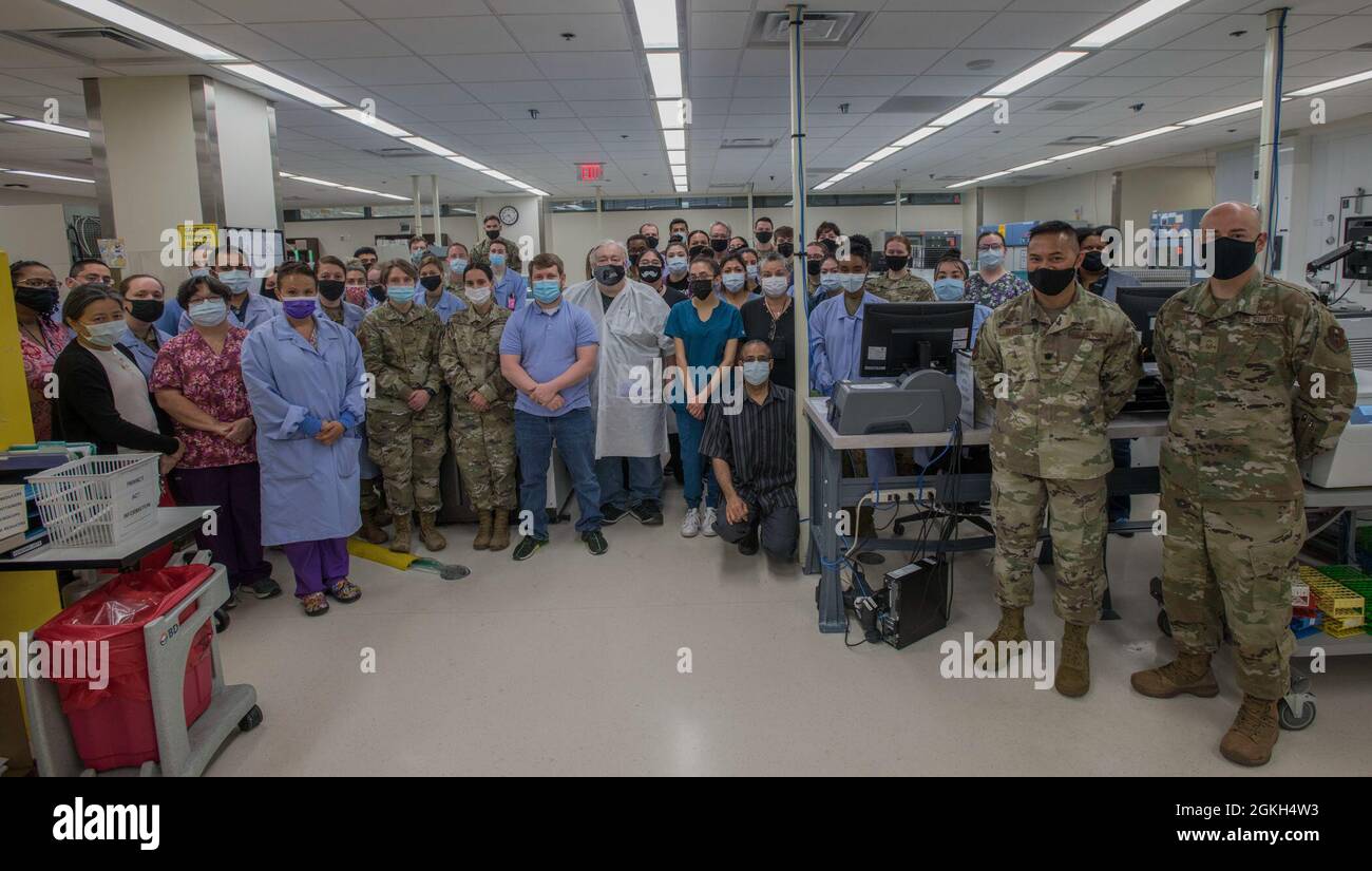 A group of 59th Medical Wing medical laboratory professionals pose for
