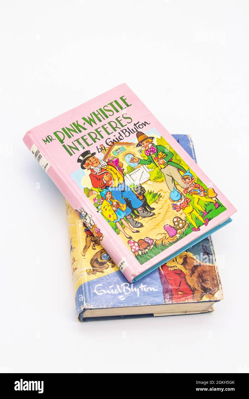 vintage childrens book Mr Pinkwhistle interferes old Famous five anthology by classic children's writer Enid Blyton Stock Photo