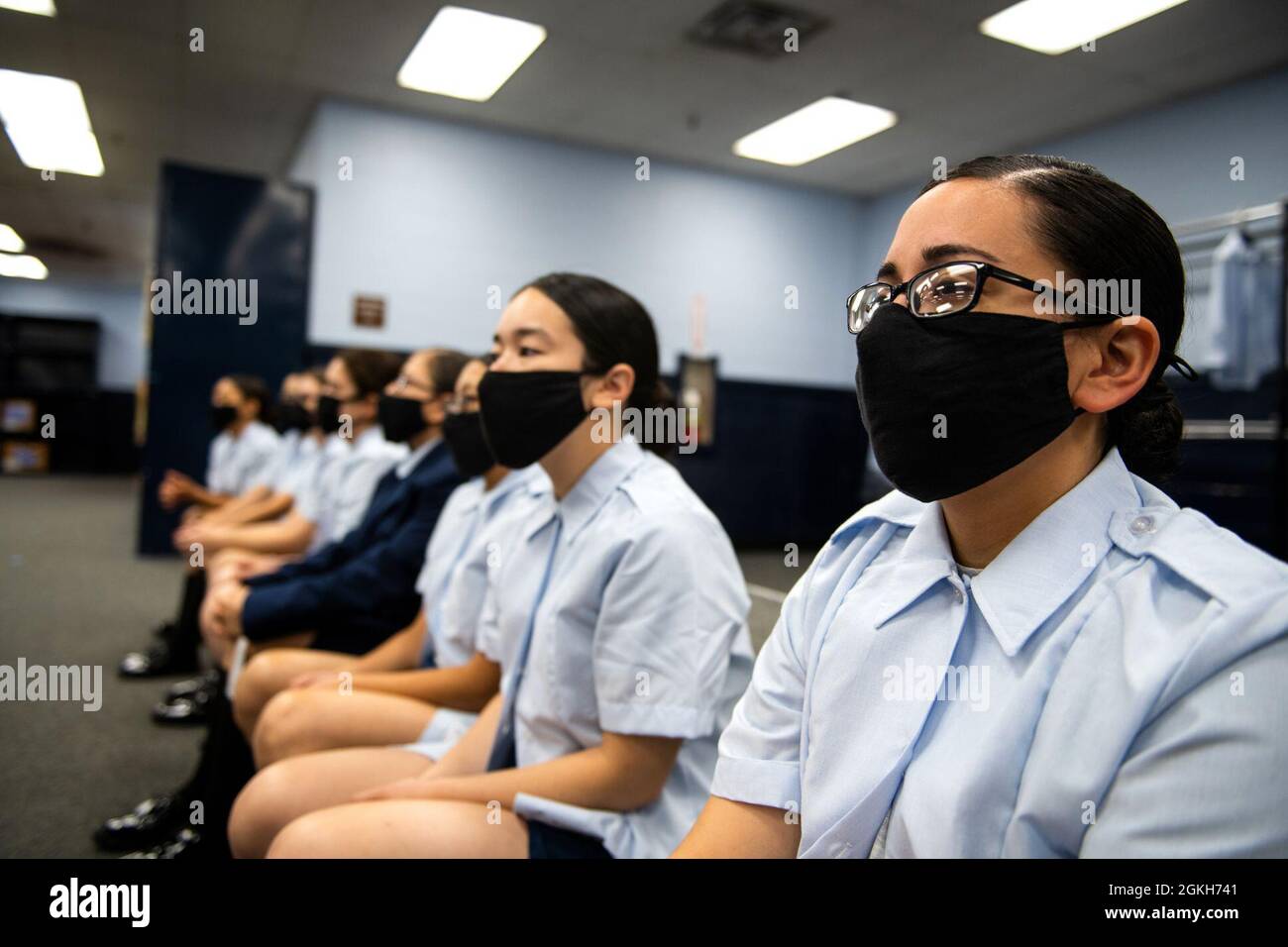 U.S. Air Force basic military training trainees receive their initial