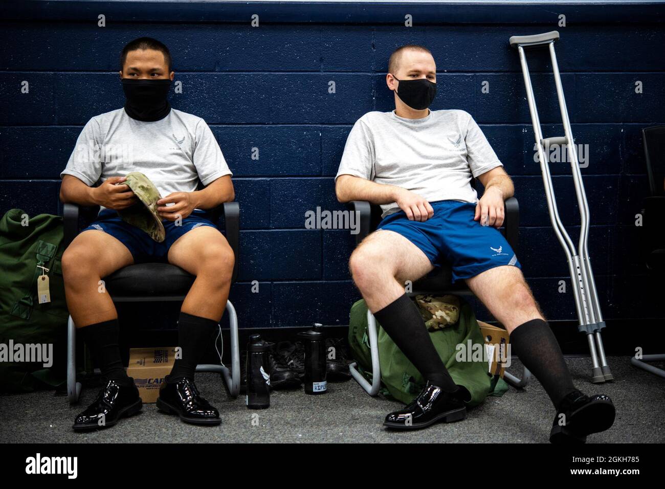 U.S. Air Force basic military training trainees receive their initial